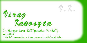 virag kaposzta business card